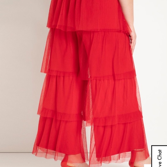 Eloquii Red Ruffle Pant Size 22/24 - Picture 3 of 4